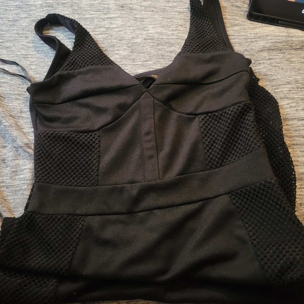 Kardashian Kollection Black Mesh Dress